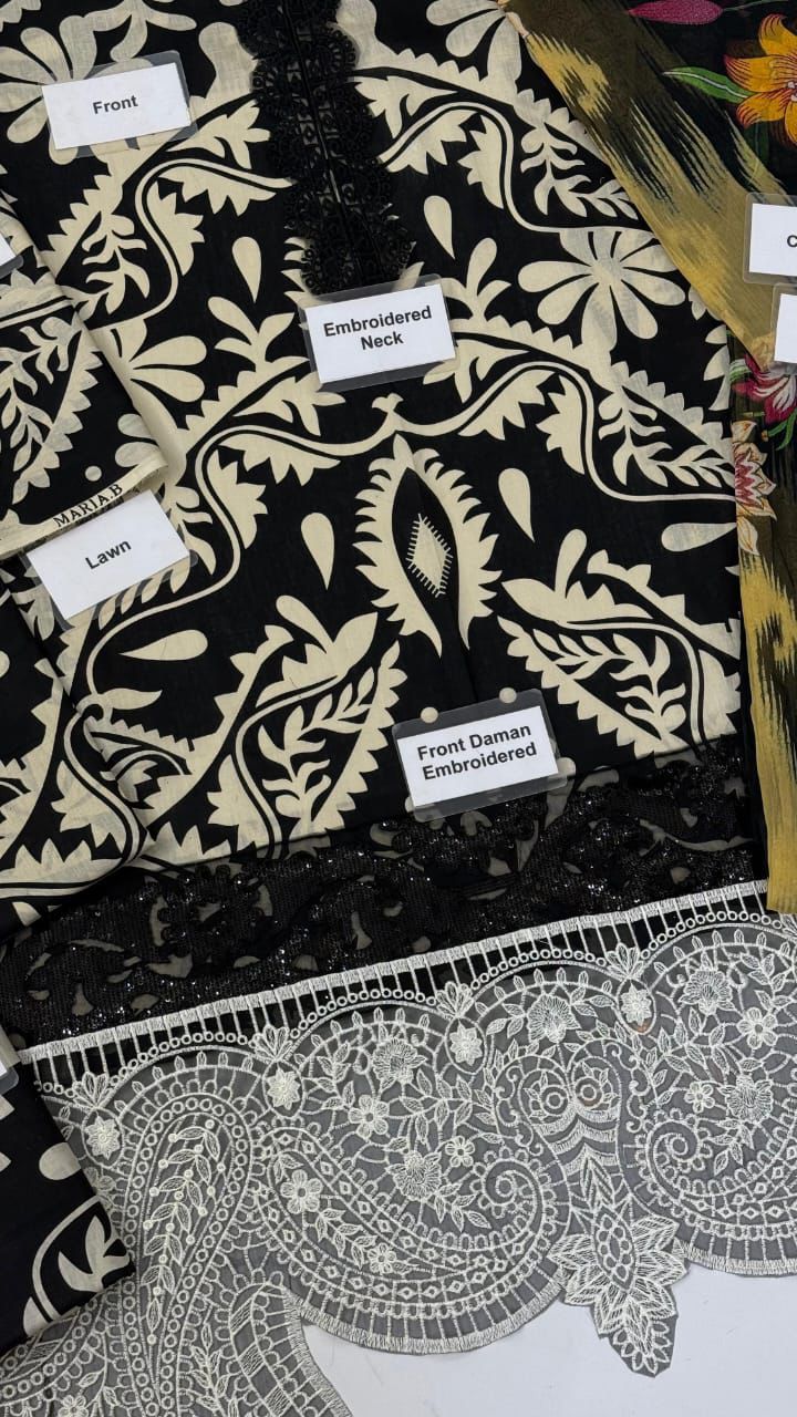 3-Piece Unstitched Suit: Digital Printed Cambric with Chiffon Dupatta