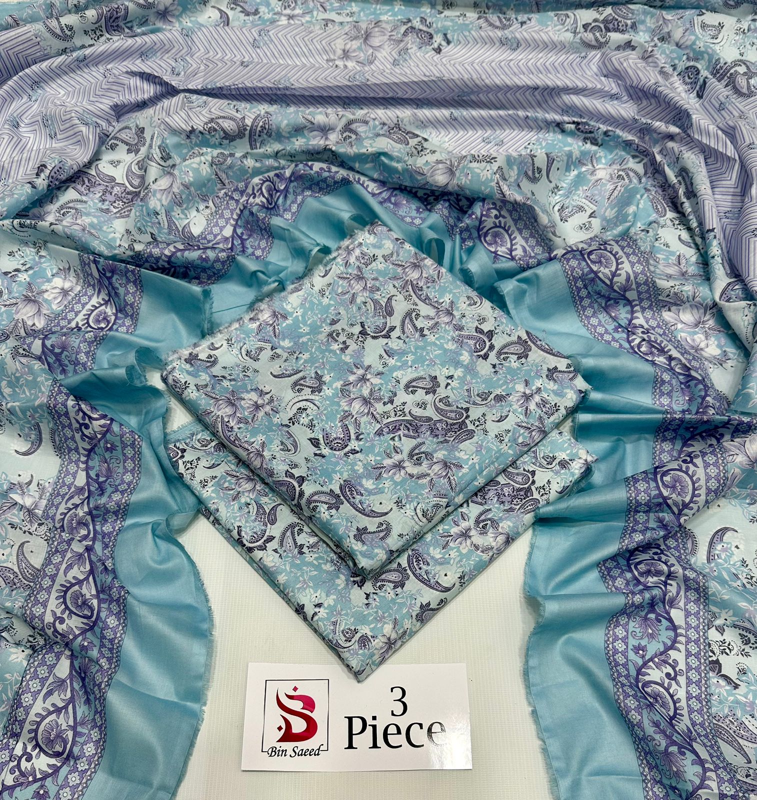 BIN SAEED | Premium Unstitched 3-Piece Lawn Suit (Article 35)